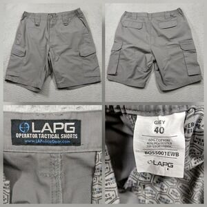 LAPG Tactical Cargo Shorts Mens 40 Gray Ripstop Operator Utility